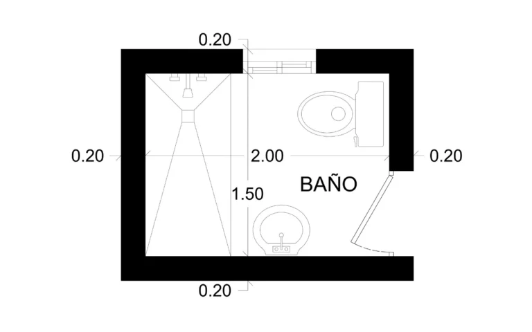 PLANO DE BAÑO DE 1.5m x 2m - Imagen destacada