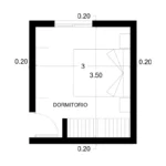 PLANO DE DORMITORIO DE 3m x 3.50m - Imagen destacada