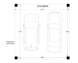 PLANO DE COCHERA PARA 2 AUTOS - Imagen destacada