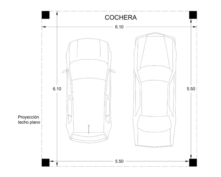 PLANO DE COCHERA PARA 2 AUTOS - Imagen destacada